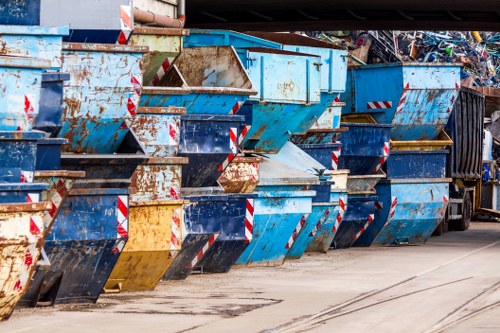 Waste collection trucks in Wood Green