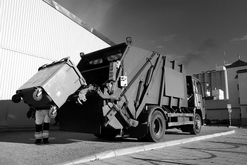 Waste collection trucks in Stamford Hill