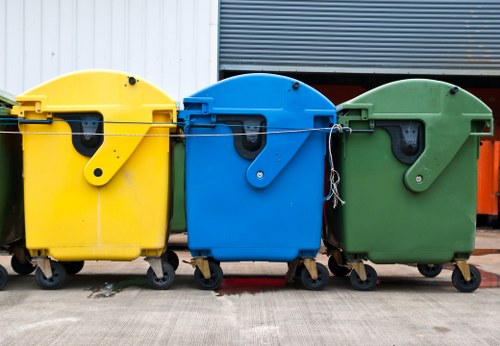 Waste collection trucks in Newington Green