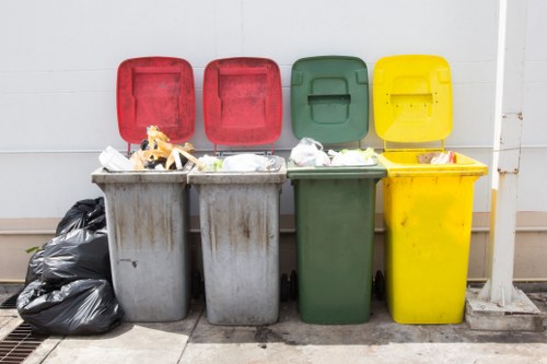 Recycling bins in Upper Holloway neighborhood