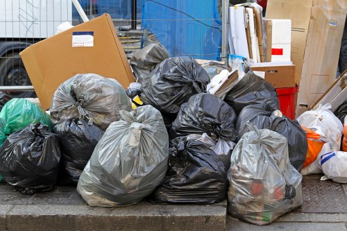 Waste collection trucks operating in North London