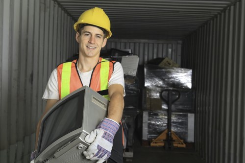 Recycling bins with sorted materials in Edmonton