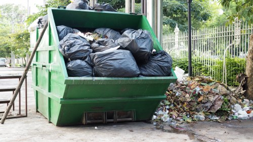 Residents participating in a community clean-up event