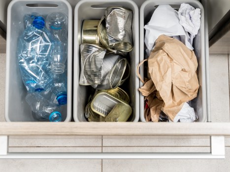 Recycling bins and general waste containers in Archway